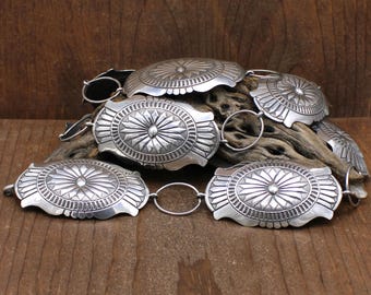 Vintage Gorgeous Sterling Silver Link Concho Belt - Etsy display picture 3