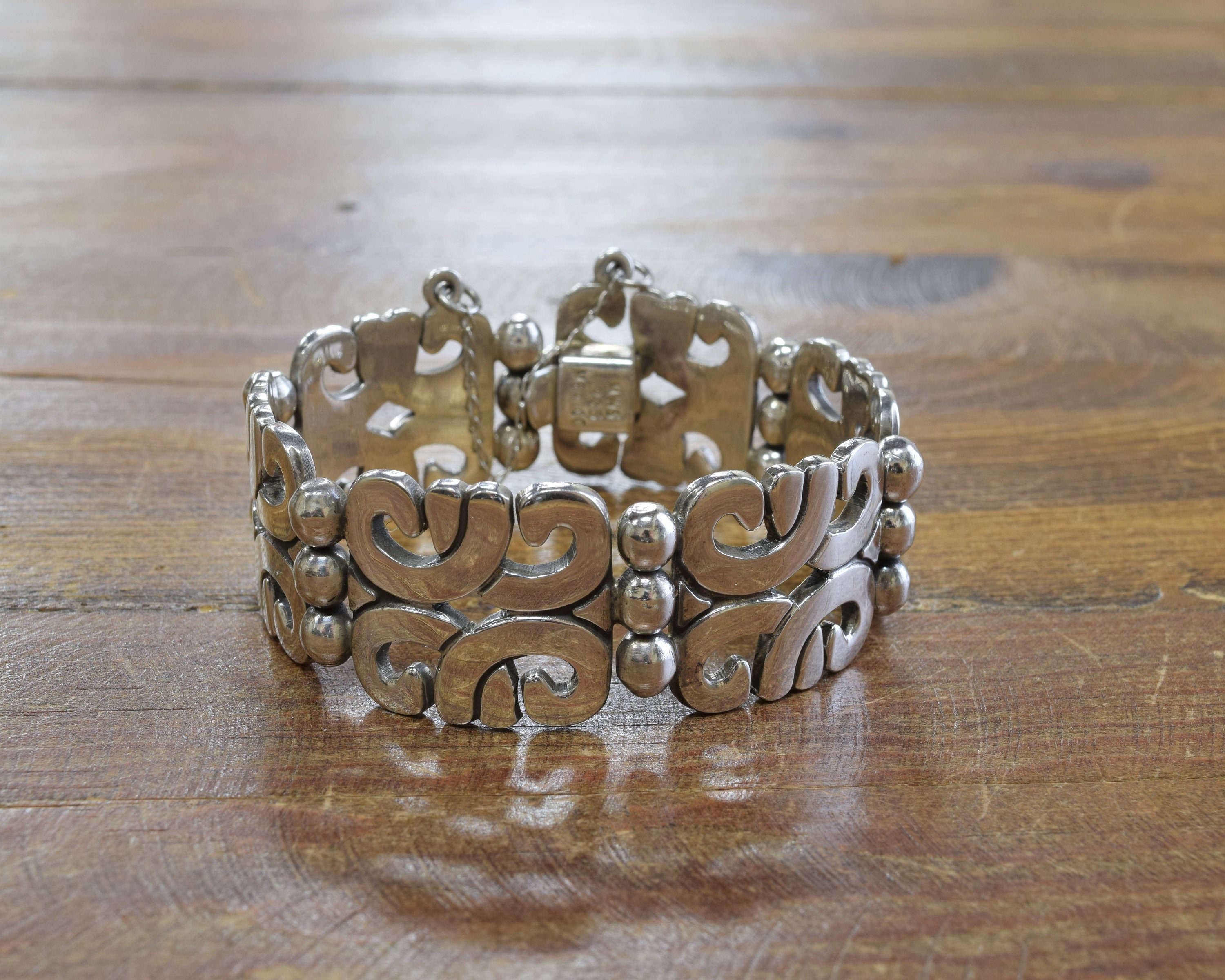 Vintage Mexican Sterling Silver Link Bracelet - Etsy Canada