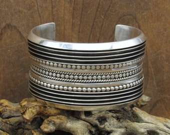 Vintage Taje Navajo Sterling Silver Wide Twist Cuff Bracelet - Etsy