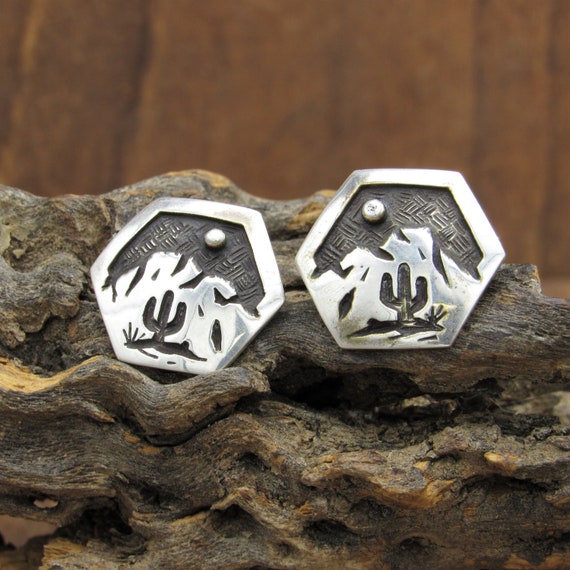 Saguaro Cactus Post Stud Earrings Sterling Silver Saguaro Cactus Post Stud Earrings Sterling Silver