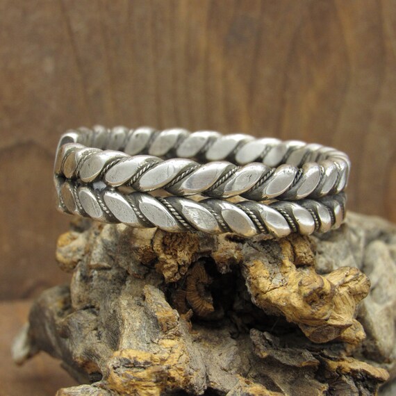 Vintage Sterling Silver Twisted Wire Cuff Bracelet - image 2