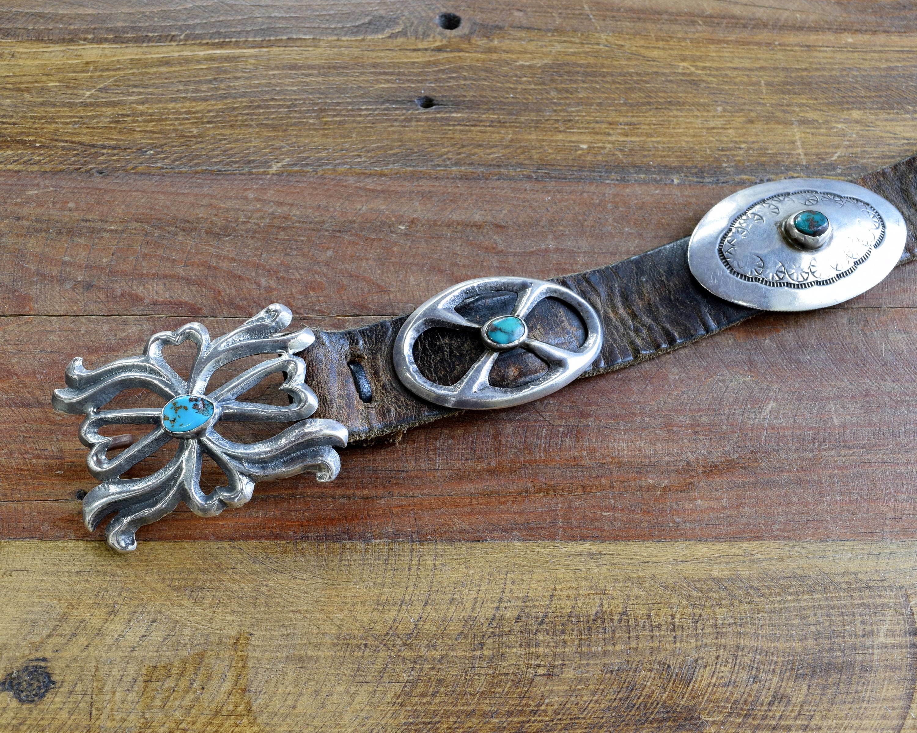 Vintage Sterling Silver and Turquoise Concho Belt* - Etsy