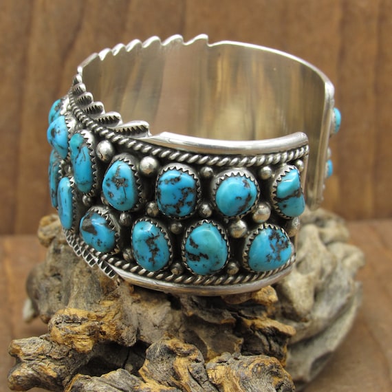 Vintage Indian/Eastern Pure Silver & Turquoise Cabochon