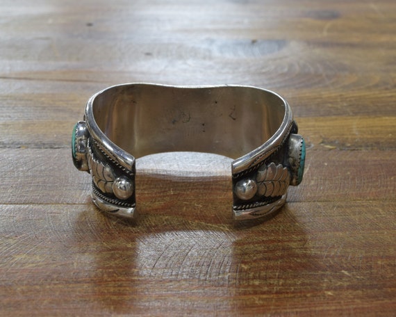 Vintage Navajo Sterling Silver Turquoise and Cora… - image 3