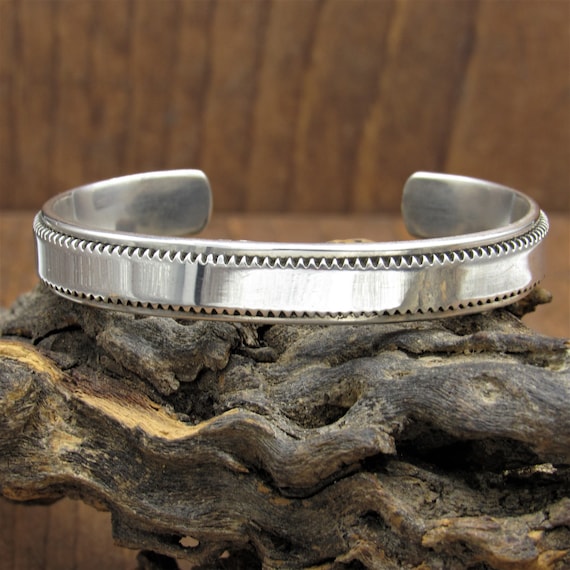 Southwest Sterling Overlay Silver Cuff Bracelet