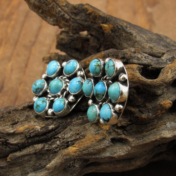Sterling Silver and Turquoise Clip On Earrings - image 3