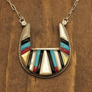 Cobblestone Inlay Sterling Silver Southwest Necklace image 2