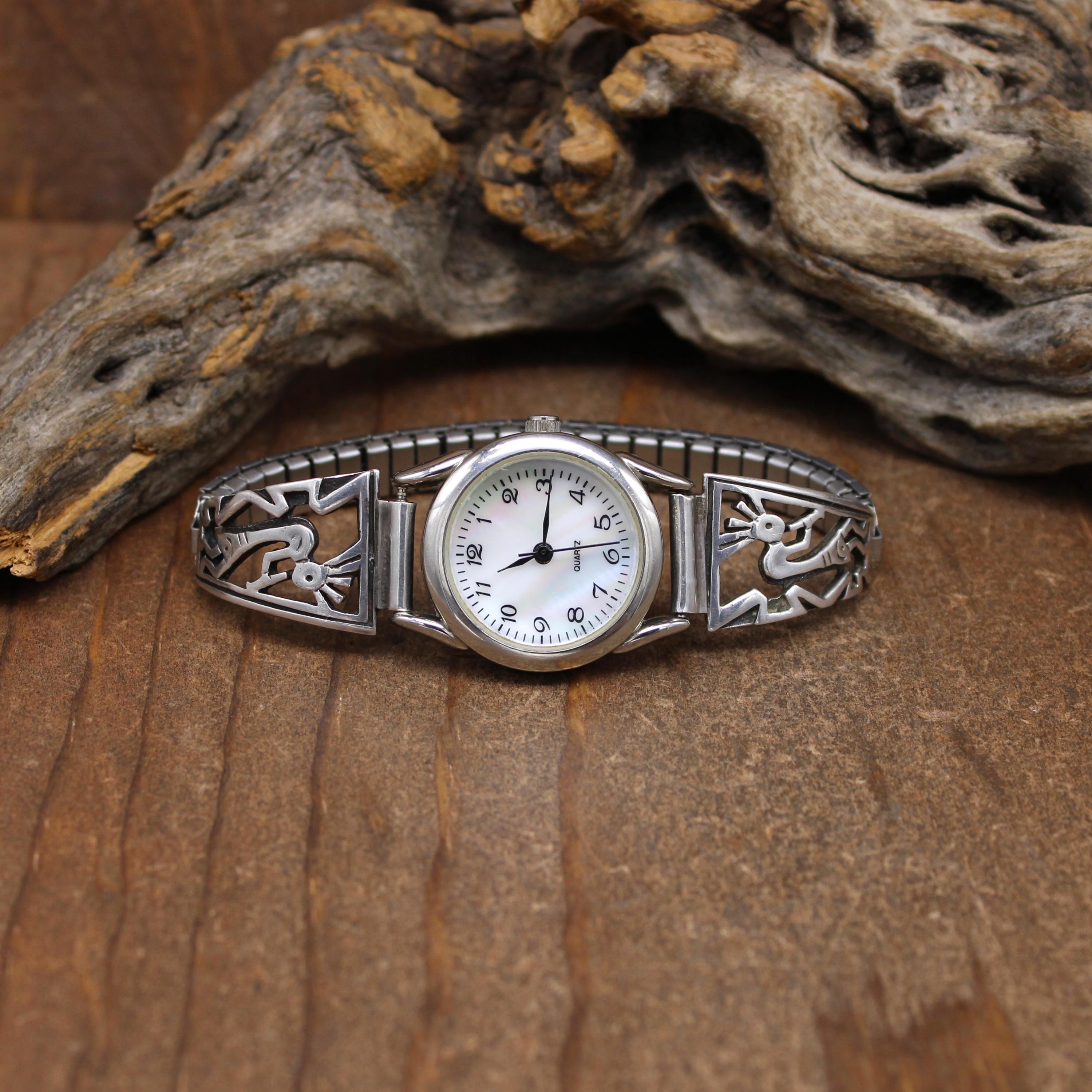 NAVAJO◇Monroe Ashley/ココペリクォーツ腕時計/アナログ/SV925/WHT