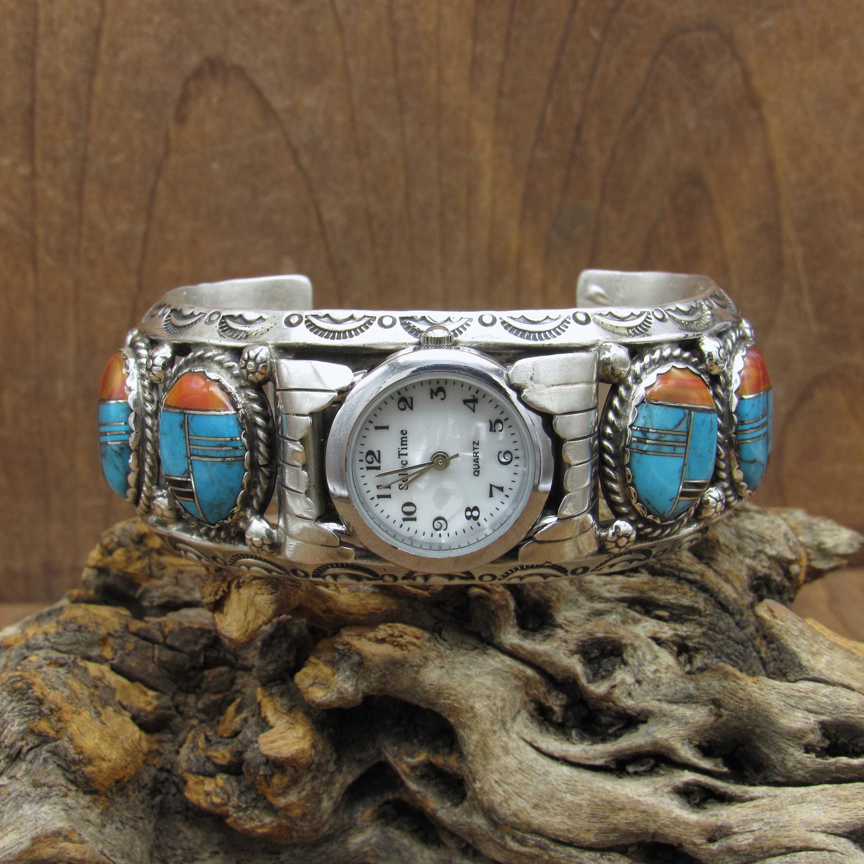 Sterling Silver Watch Cuff Bracelet With Block Turquoise Sex Image Hq
