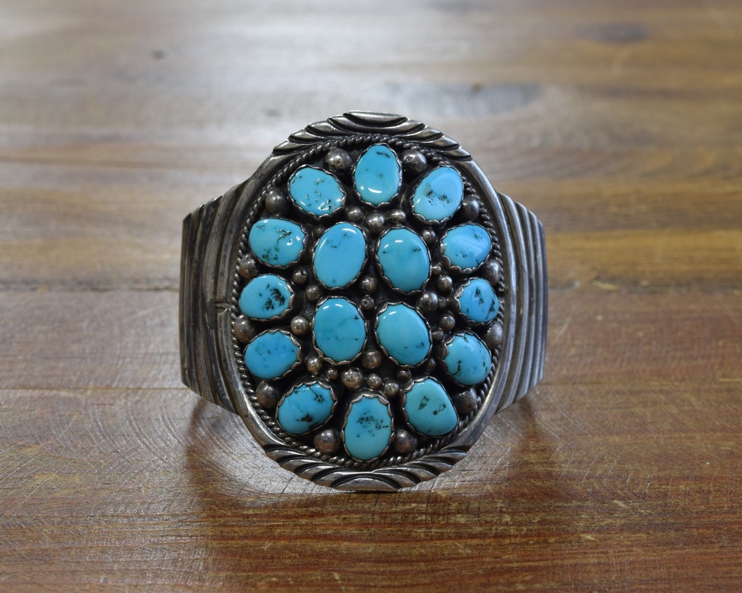 Vintage Navajo Sterling Silver and Turquoise Cuff Bracelet* - Etsy