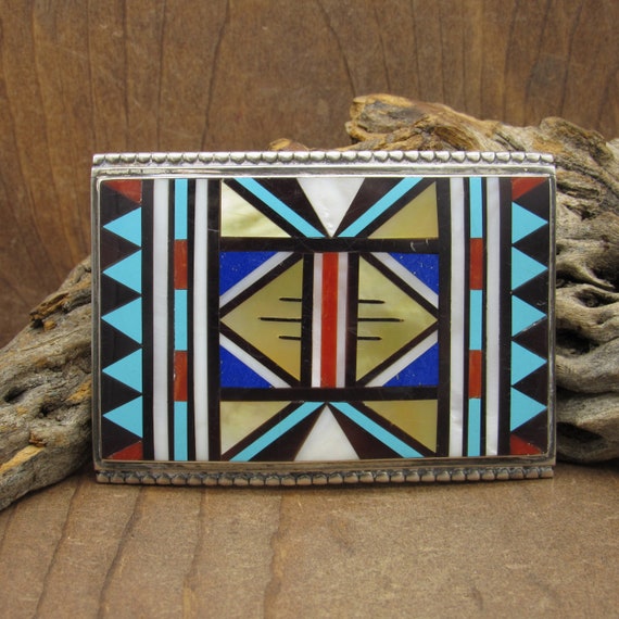 Important Ricky Vacit Vintage Native American Zuni Turquoise Coral Sterling Silver Bracelet Important Ricky Vacit Vintage Native American Zuni Turquoise Coral Sterling Silver Bracelet