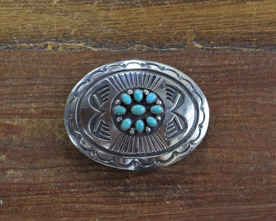 Southwestern Turquoise Sterling Silver Belt Buckle post_title #separator_sa#site_title main image 4