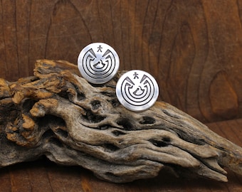 Sterling Silver Man in the Maze Post Earrings *
