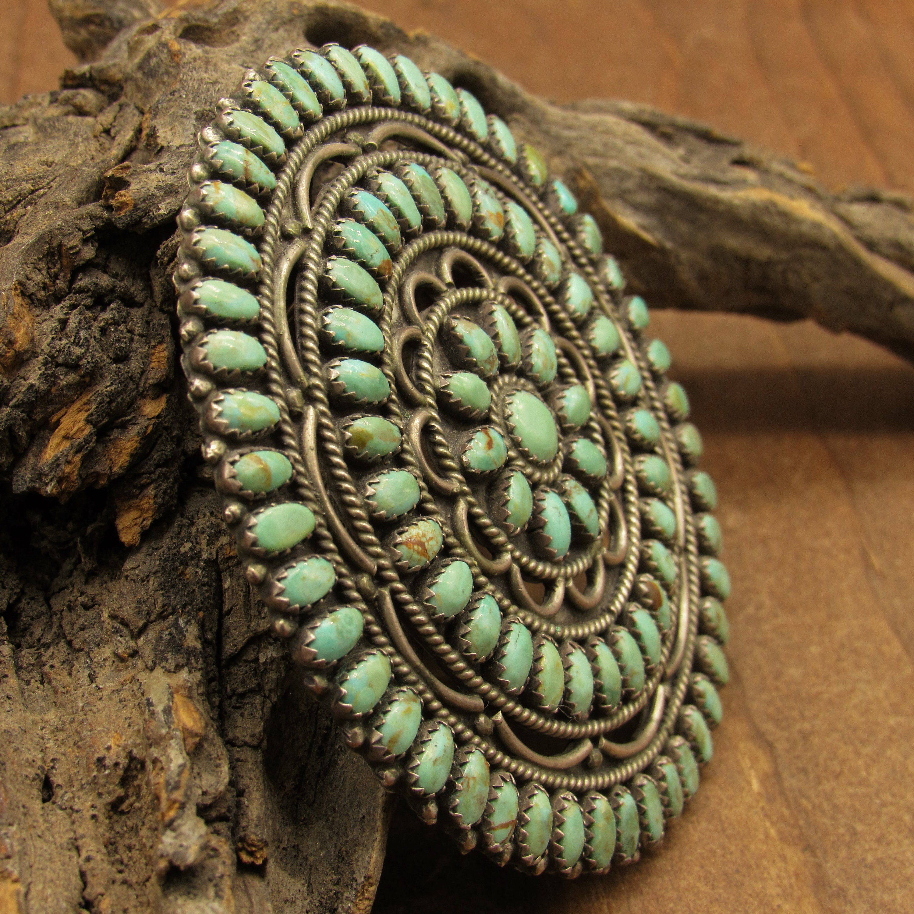 Navajo LMB Sterling Silver and Green Turquoise 3