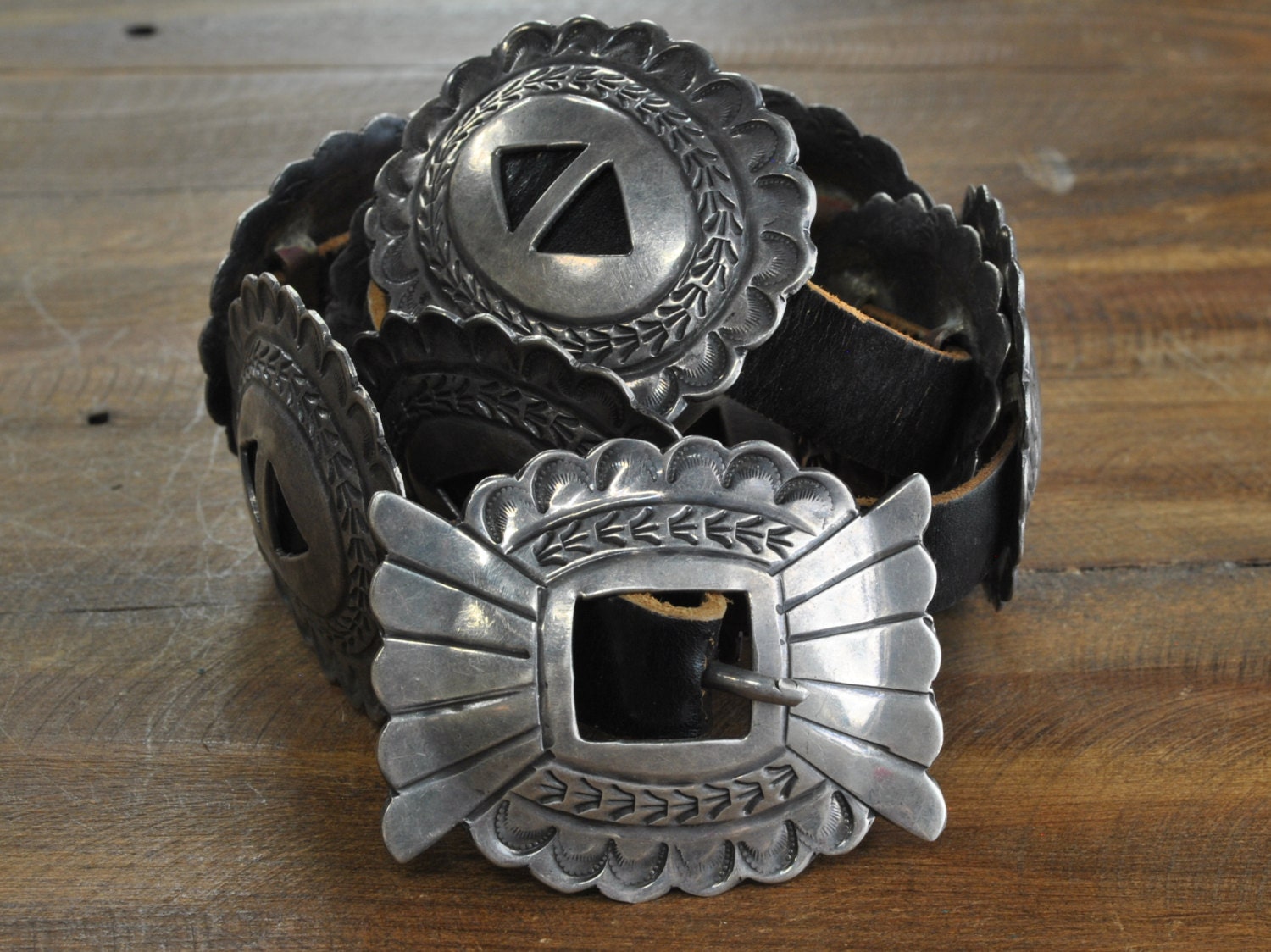 Vintage Navajo Sterling Silver Concho Belt - Etsy Vintage Navajo Sterling Silver Concho Belt - Etsy
