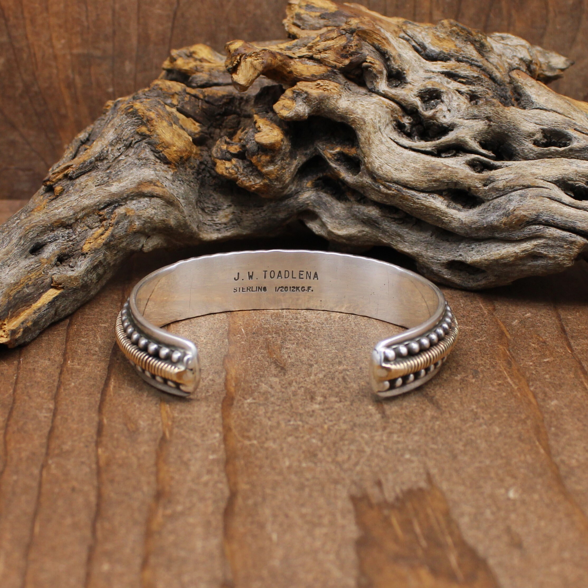 Southwestern Sterling Silver 1/20 12K GF Cuff Bracelet by J. W.