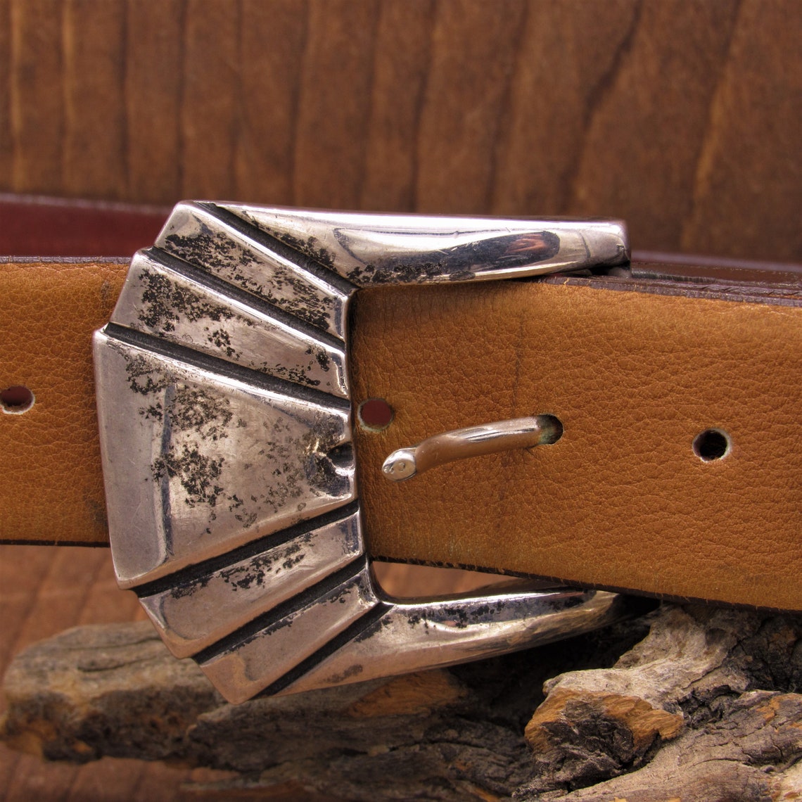 JT Santa Fe Sterling Buckle Set on Tom Taylor Custom Belt Etsy
