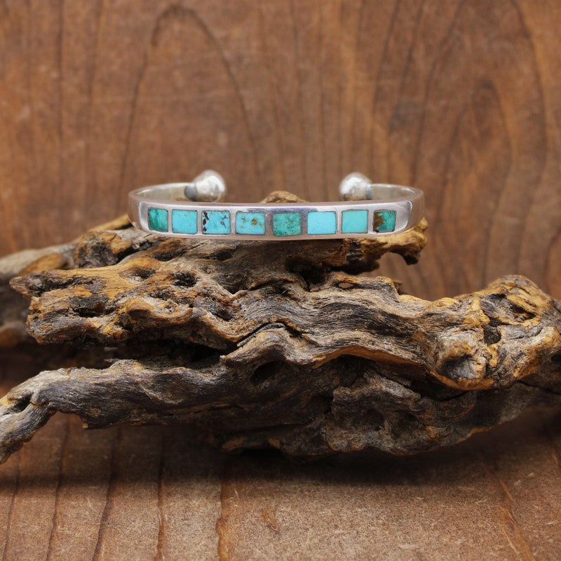 BB Stamped Turquoise Inlay Cuff main image 1