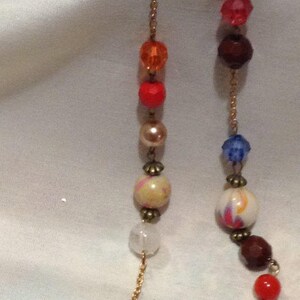 Vintage Enamel Multi Color Lucite Large Beaded Flapper Long Chain Necklace 9950-137