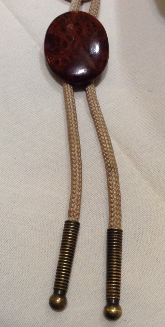 Vintage Edwardian Oval TORTOISE SHELL Bolo Tie, So