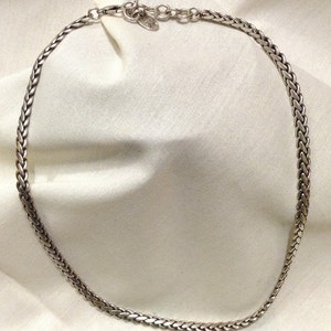 Vintage 925 Anne Klein Fox Tail Heavy Thick 7mm Wheat Chain Necklace 9950-31