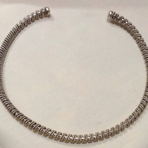 Vintage 925 Edwardian Etruscan Cannetille Filigree Solid Bar Choker, Sterling Choker, Bar Choker, Handmade Choker 2353-1