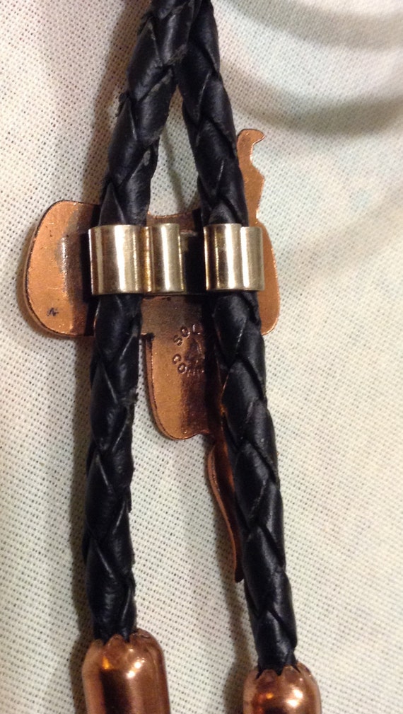 Vintage Country Western Saddle Copper BOLO Tie, W… - image 3