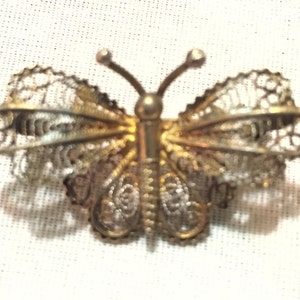 Vintage Edwardian 800 Butterfly Cannetille Filigree Brooch, Sterling Brooch, Scarf Pin, Hat Pin, Sweater Pin 1500-2