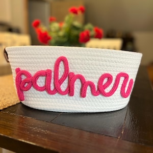 Großer personalisierter Name Seil Korb, Baby-Dusche-Geschenk, benutzerdefinierter Name Korb, Geschenkkorb, Aufbewahrungskorb, Ostern