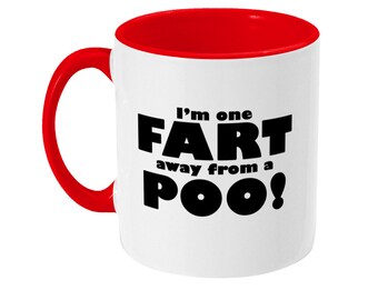 I'm One Fart Away From a Poo Emoji Mug Funny Rude Cup - Etsy