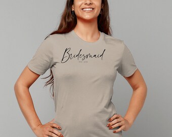 Bridesmaid EST 2024 T-Shirt, Bridal Party Gift, Bridesmaid Gift, Bridal Shower Gift, Hen Party Gift