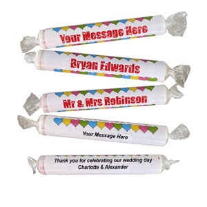 Personalised Giant Love Heart Sweets Place Name Settings Wedding Party Favours