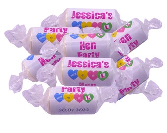 Personalised Mini Love Heart Sweets Hen Night Party Bag Fillers Hen Night Favours