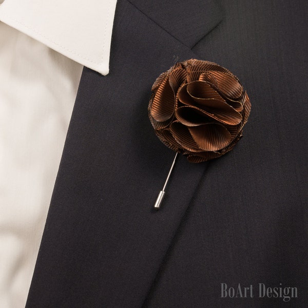 Revers Stick Pin/brun revers Carnation Pin/épinglette Broche/Pin/épinglette fleur/Mens revers fleur mariage accessoires/broche fleur