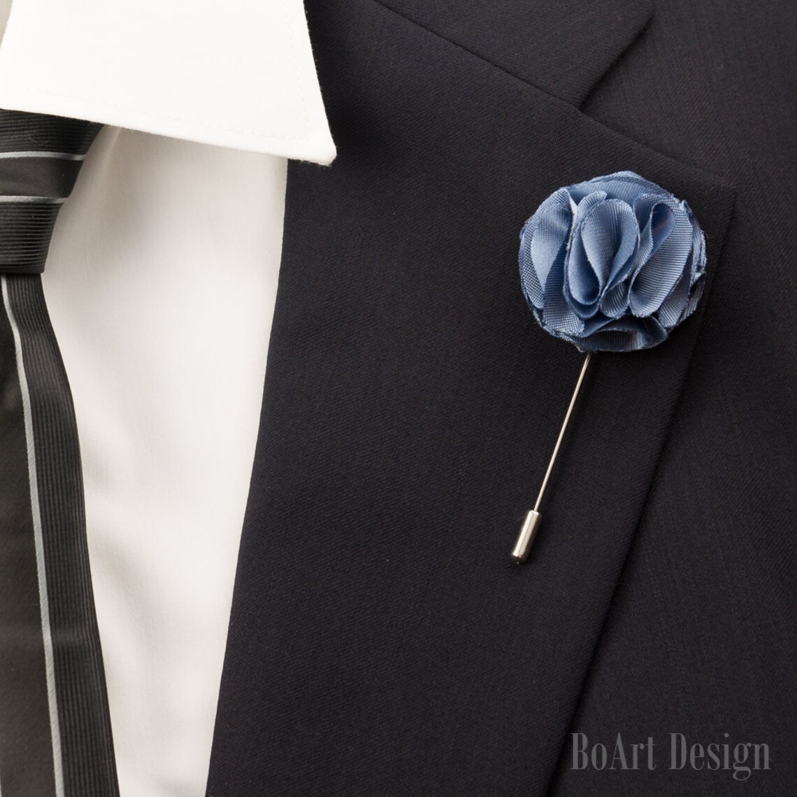 Dark Grey Carnation Lapel Pin/lapel Stick Pin/lapel Pin/flower Etsy