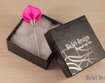 Spade Inspired Dark PInk Kanzashi Flower Lapel Stick Pin/Lapel Pin/Lapel Flower/Mens Lapel Flower/Wedding Accessories