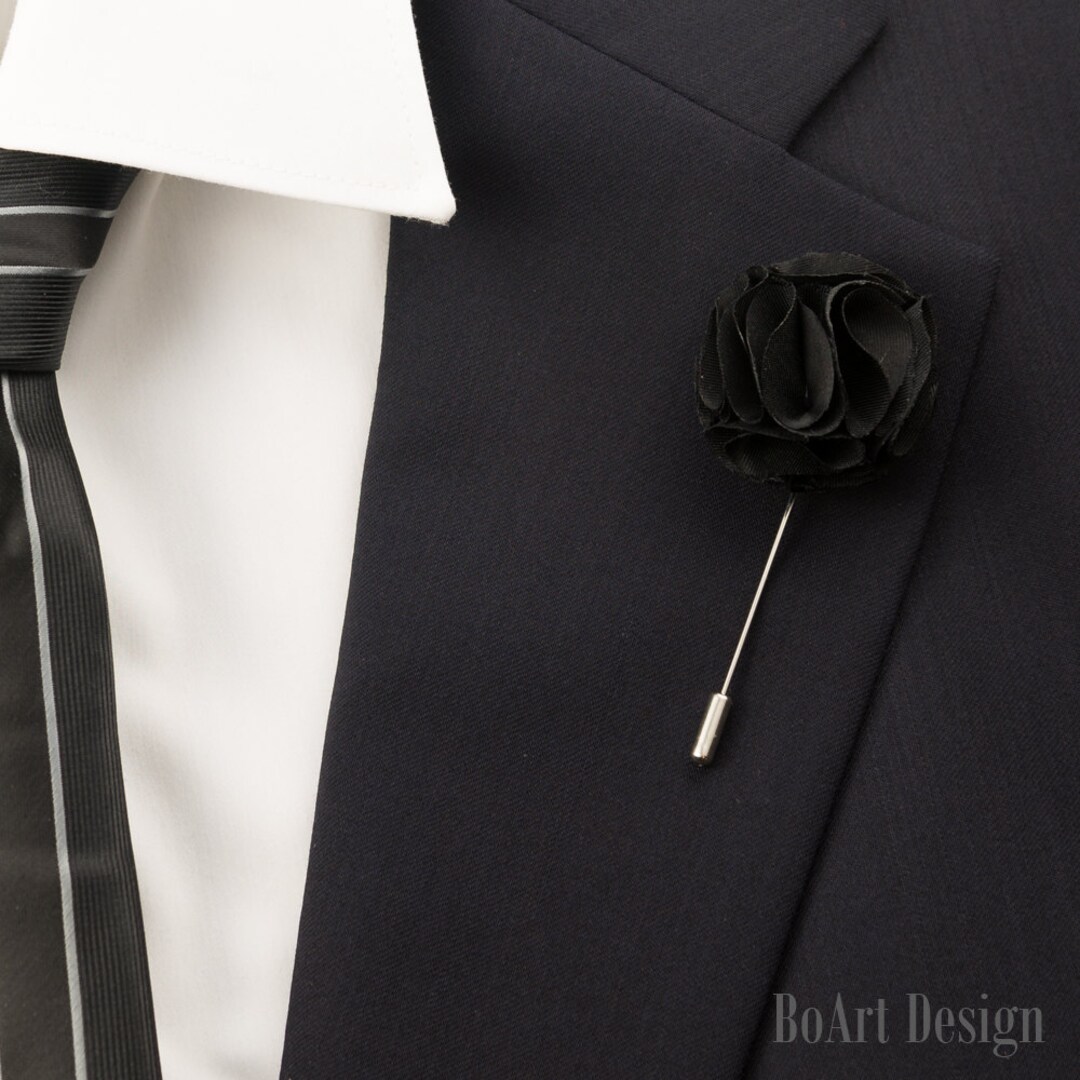 Black Carnation Lapel Pin/lapel Stick Pin/lapel Pin/flower Pin/lapel
