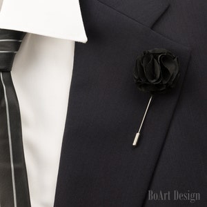 Black Carnation Lapel Pin/Lapel Stick Pin/Lapel Pin/Flower Pin/Lapel Flower/Mens Lapel Flower/Wedding Accessories/Brooch