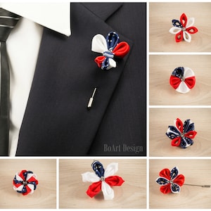 Victorian Cross Anchor Lance Lapel Stick Pin/Kanzashi Lapel Pin/Independence Day Lapel Pin/Lapel Flower/Men Lapel Flower/Brooch