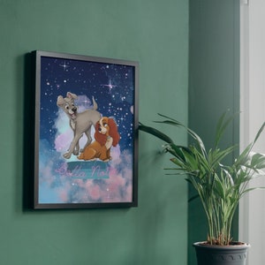 Lady and the Tramp A4/A5 Print | Digital Drawing | Wall Art
