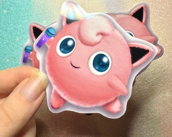 Jigglypuff Sticker: Kawaii Anime Laptop Decal