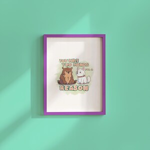 Owlbear Cub & Scratch BG3 Art Print: Gamer Room Decor (Digital Download A4/A5/A3 PNGs)