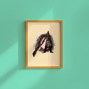 Silent Hill Pyramid Head A4/A5 print | Survival horror | Digital Art Game decor | Video Game art | Wall art