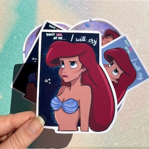 vinyle autocollant sirène Ariel | Sticker TDAH RSD | Lilas et bleu | Stickers pour ordinateur portable