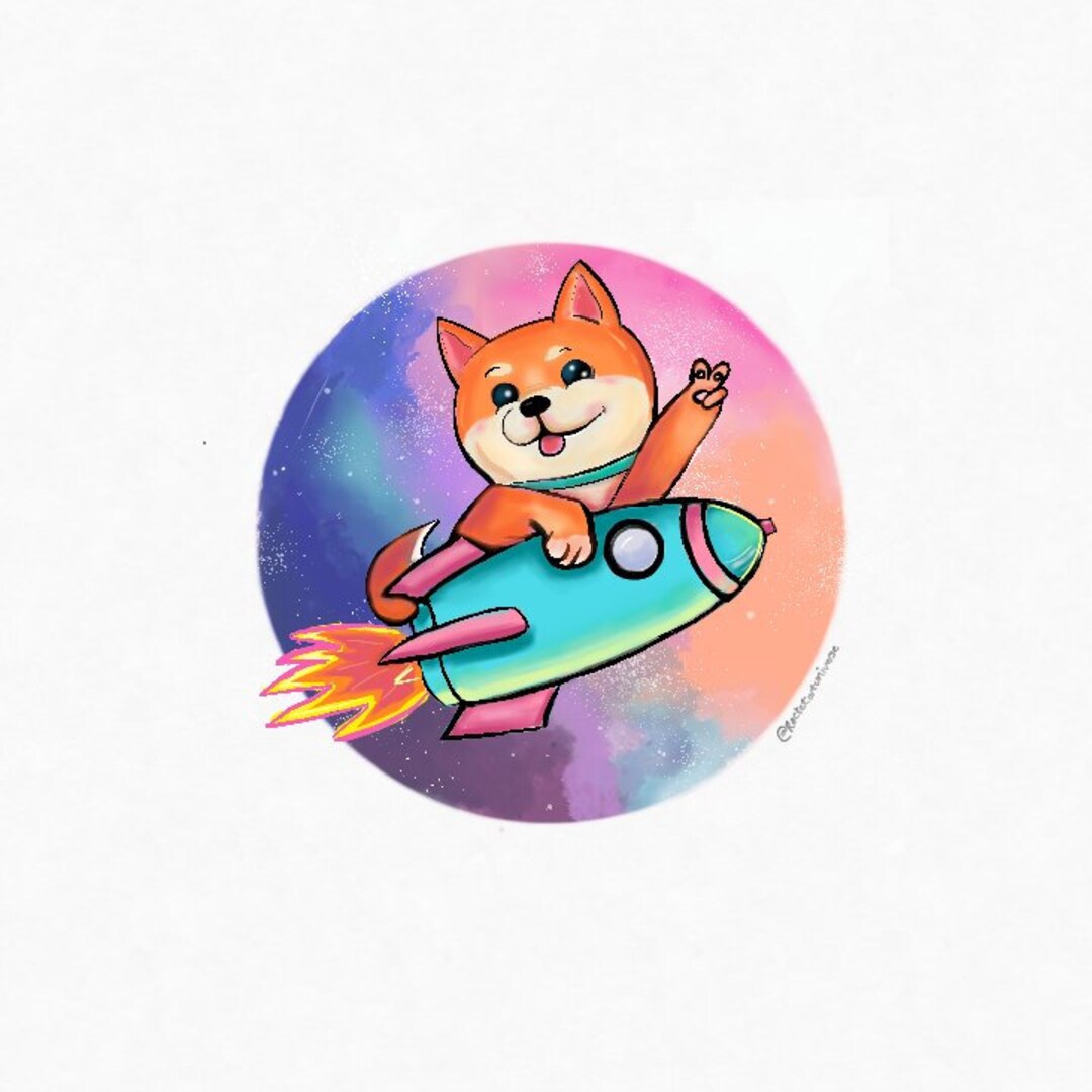 Cute Shiba Inu Rocket Ship Design | Printable Art | Digital Print ...