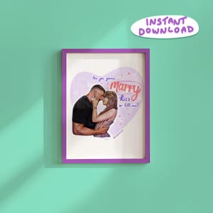 Impresión digital de compromiso de Swiftie dibujada a mano con letra / &#39;So High School&#39; / Descarga instantánea / A4 A3 A5