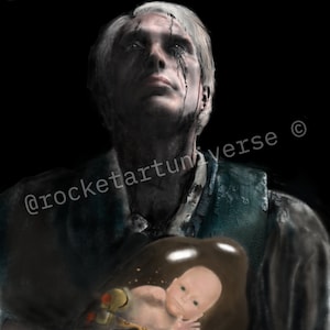 Death Stranding Cliff and BB Portrait | Printable Art | Digital Print | Instant Download | Wall Art