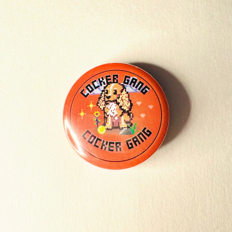 Dog Gang Pixel Art Button Badge | Shiba Inu | Cocker Spaniel | Sausage ...