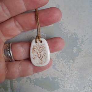 Ceramic pendant, clay necklace, wedding, boho