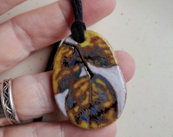 Rose leaf, leaf pendant, leaf necklace